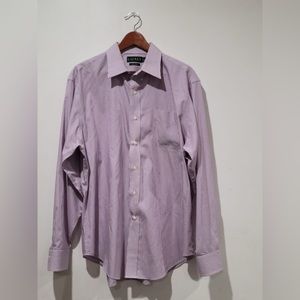 Lauren Ralph Lauren Purple and White Striped Button Down